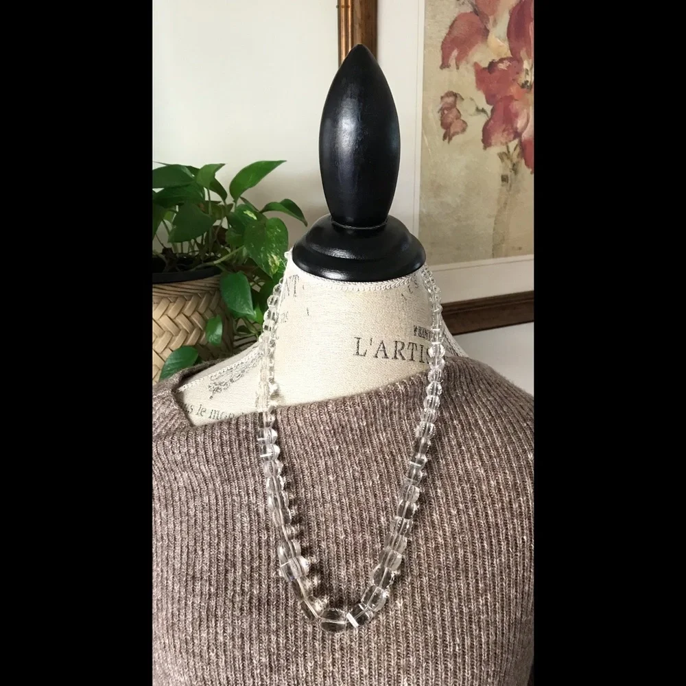 Suite of Four Antique Vintage Rock Crystal Varied Layering Necklaces